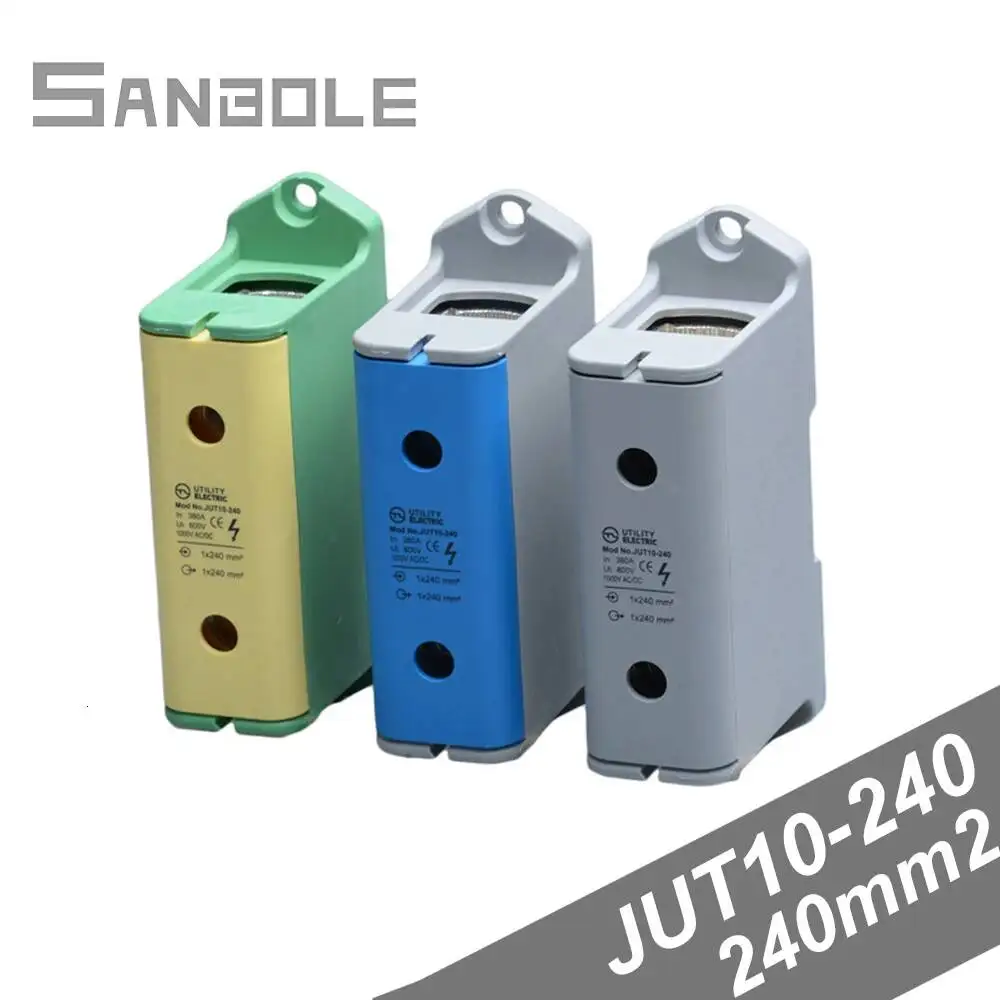 240mm2 Electric DIN Rail Mounting Terminal Block Copper 1P Rectangle AC/DC One In One Out Screw JUT10-240
240mm2 Electric DIN Rail Mounting Terminal Block Copper 1P Rectangle AC/DC One In One Out Screw JUT10-240