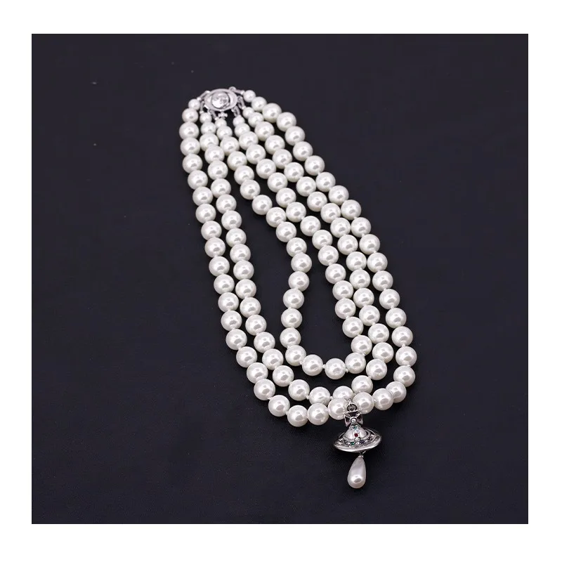 Classic Retro Three-dimensional Saturn Water Drop Pearl Collarbone Chain Three-layer Pearl Necklace Women's High Version New Mod
Classic Retro Three-dimensional Saturn Water Drop Pearl Collarbone Chain Three-layer Pearl Necklace Women's High Version New Mod