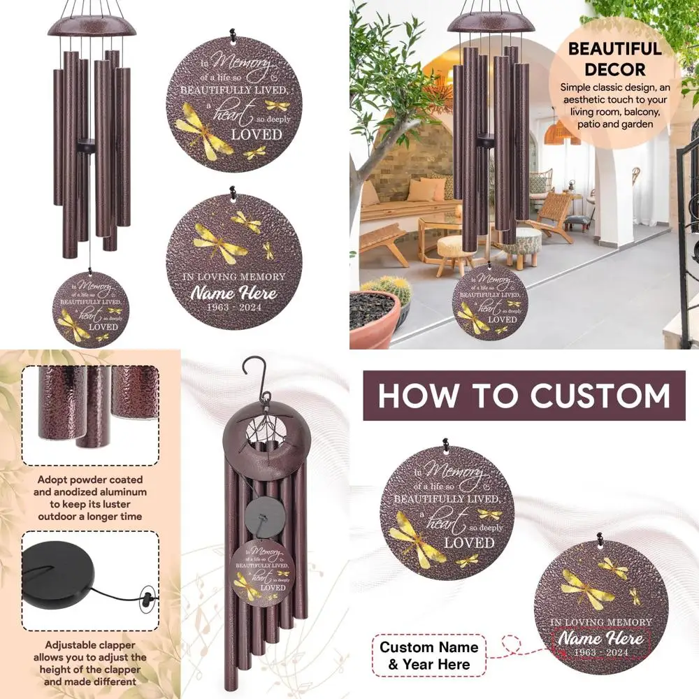Personalized Dragonfly Wind Chimes - Memorial Sympathy Gifts for Loss, Commemorative Gifts for Funerals
Personalized Dragonfly Wind Chimes - Memorial Sympathy Gifts for Loss, Commemorative Gifts for Funerals