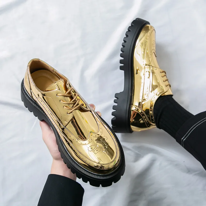 Fashion Glossy Men's Casual Leather Shoes Comfort Platform Man Dress Shoes Height Increasing Brogues Shoes Men Business Shoes
Fashion Glossy Men's Casual Leather Shoes Comfort Platform Man Dress Shoes Height Increasing Brogues Shoes Men Business Shoes