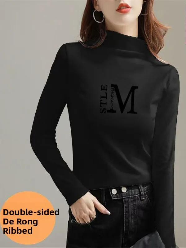 Теплая двусторонняя бархатная основа с принтом Fce Lined Long Sve f High Ne для осени и зимы, повседневная одежда больших размеров 
Теплая двусторонняя бархатная основа с принтом Fce Lined Long Sve f High Ne для осени и зимы, повседневная одежда больших размеров