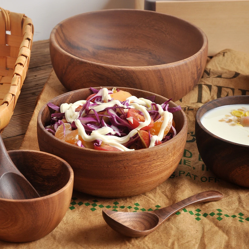 Sturdy Natural Wood Bowl Household Kitchen Supplies Deep Soup Noodle Salad Bowl Food Storage Container Restaurant Wooden
Sturdy Natural Wood Bowl Household Kitchen Supplies Deep Soup Noodle Salad Bowl Food Storage Container Restaurant Wooden