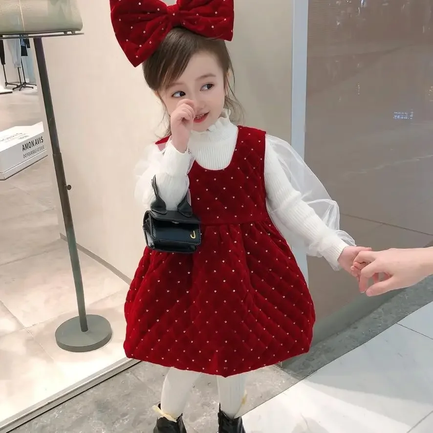 2024 Baby Girls Sequins Dress+big Bow Headwear,cotton Padded Winter Warm Princess Birthday Dresses Kids Children Clothes Outfits
2024 Baby Girls Sequins Dress+big Bow Headwear,cotton Padded Winter Warm Princess Birthday Dresses Kids Children Clothes Outfits
