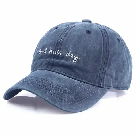 Bad Hair Day Embroidered Washed Snapback Baseball Cap Hip Hop Hat Man Vintage Dad Hats for Men Women cap hats