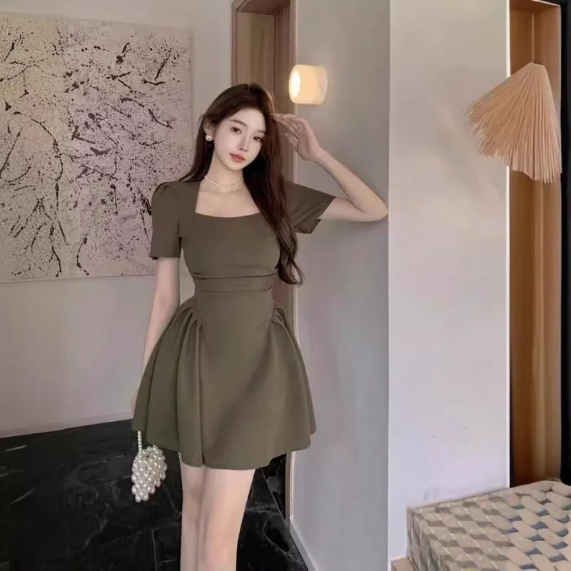 Mingyuan Retro Solid Color Elegant Simple Dress Short Sleeve Slimming Tea Break Skirt
Mingyuan Retro Solid Color Elegant Simple Dress Short Sleeve Slimming Tea Break Skirt