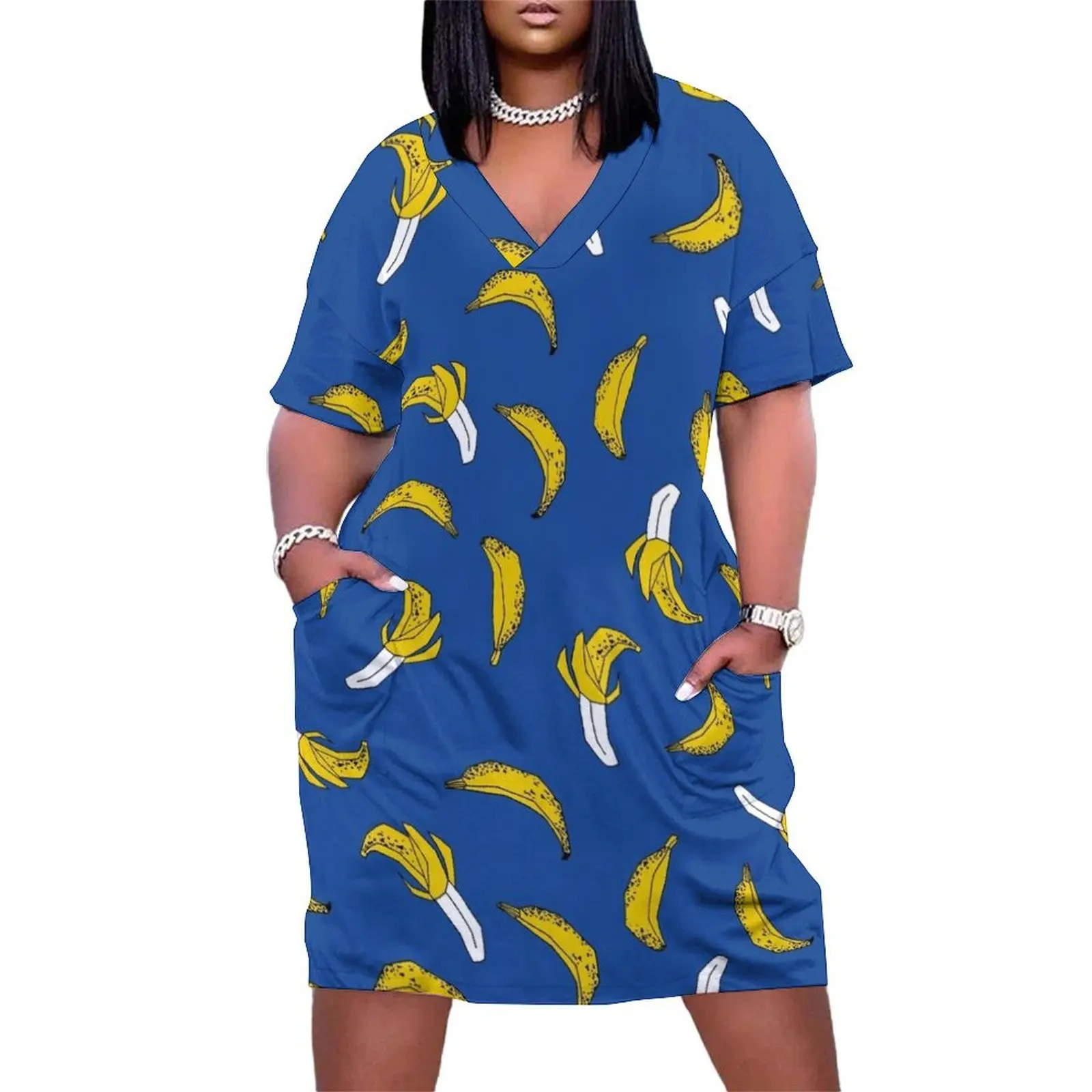 Banana pattern navy print cute minimal bananas by andrea lauren fruit drawing by Andrea Lauren Design Loose Pocket Dress
Banana pattern navy print cute minimal bananas by andrea lauren fruit drawing by Andrea Lauren Design Loose Pocket Dress