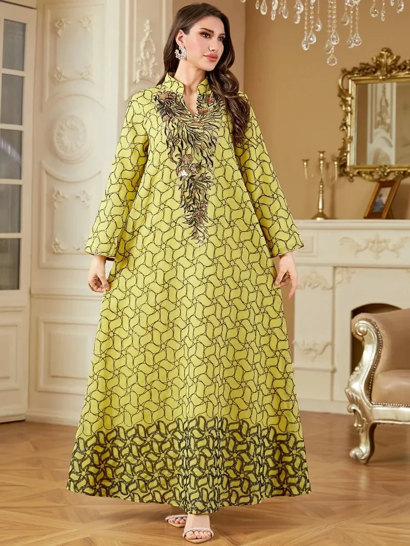 Eid Women Dress Embroidery Muslim Abaya Vestidos Largos Caftan Jalabiya Ramadan Long Dresses Dubai Kaftan Arab Long Robe 2025
Eid Women Dress Embroidery Muslim Abaya Vestidos Largos Caftan Jalabiya Ramadan Long Dresses Dubai Kaftan Arab Long Robe 2025