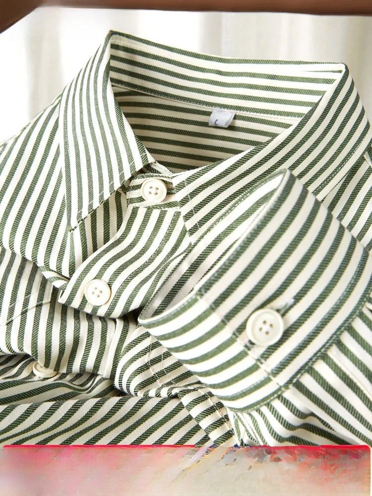 Spring Season Men's Long Sve Striped Cotton irt Loose Fit Faionable Trendy Youthful Sle Casual Wear Waed Fini
Spring Season Men's Long Sve Striped Cotton irt Loose Fit Faionable Trendy Youthful Sle Casual Wear Waed Fini