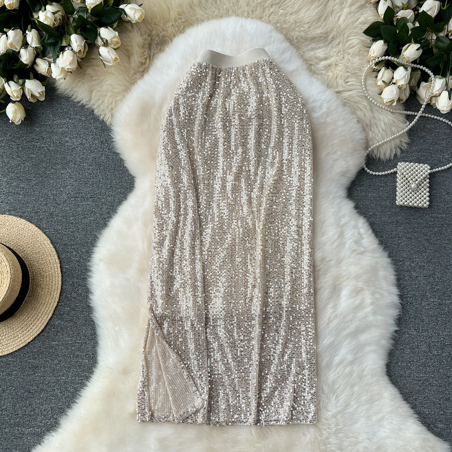 Women Chic sequin vent casual Skirt Skirt High Waist Elegant Fashion Wrap Skirt Sweet Summer Clothing
Women Chic sequin vent casual Skirt Skirt High Waist Elegant Fashion Wrap Skirt Sweet Summer Clothing