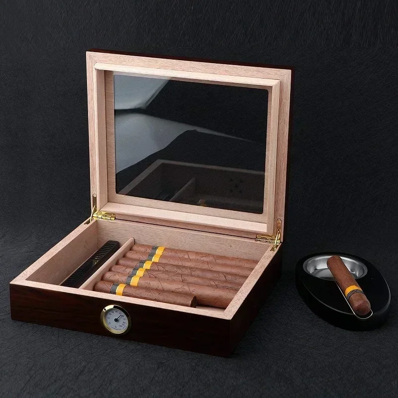 1PC Glass Cigar Humidor Made Humidor 20-25 For - Solid Spanish Cigars, Top Hygrometer Cedar, With Humidifier Of Accessories
1PC Glass Cigar Humidor Made Humidor 20-25 For - Solid Spanish Cigars, Top Hygrometer Cedar, With Humidifier Of Accessories