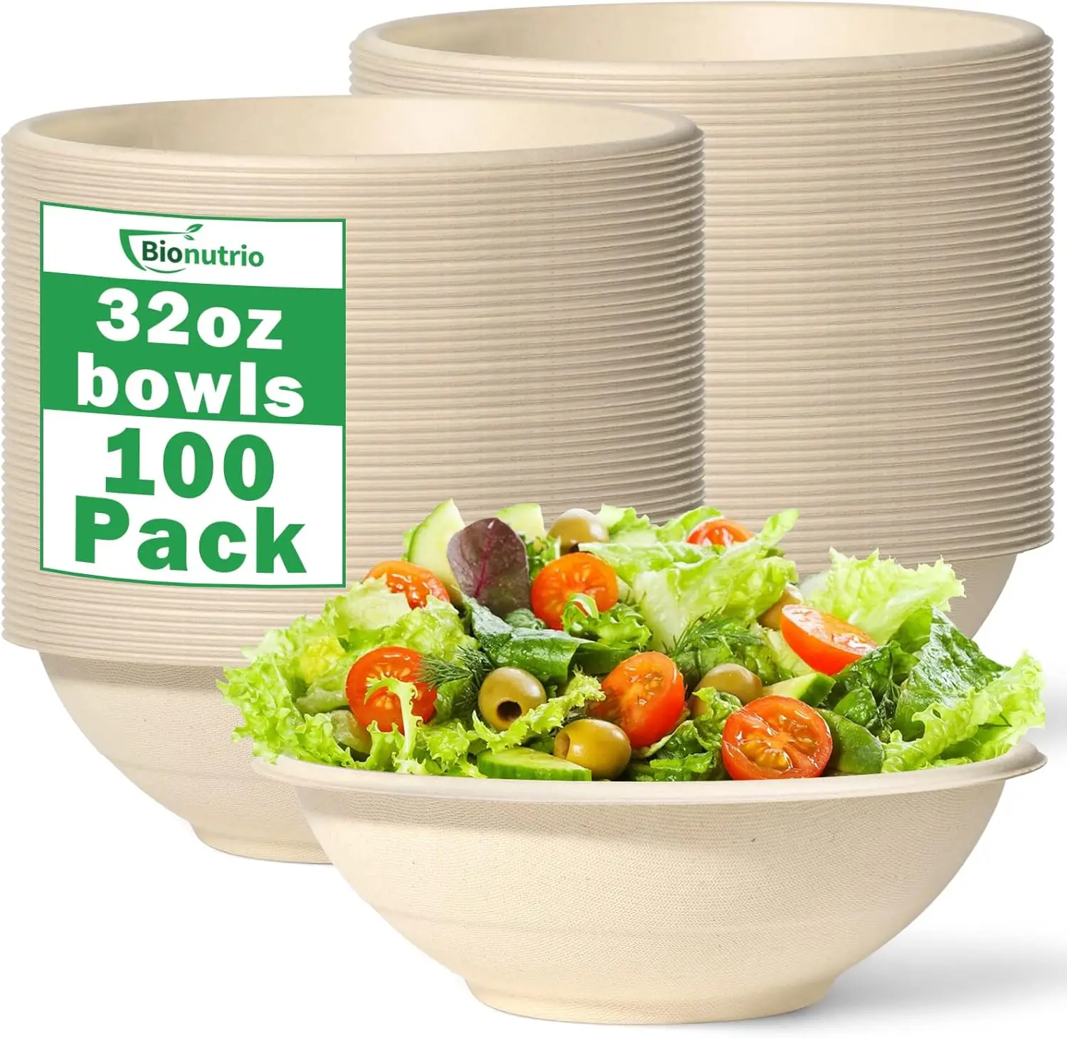 32oz Compostable Paper Bowls, Heavy Duty, 100 Pack - Eco Friendly, Biodegradable Sugarcane Bowls for Hot & Cold Food
32oz Compostable Paper Bowls, Heavy Duty, 100 Pack - Eco Friendly, Biodegradable Sugarcane Bowls for Hot & Cold Food