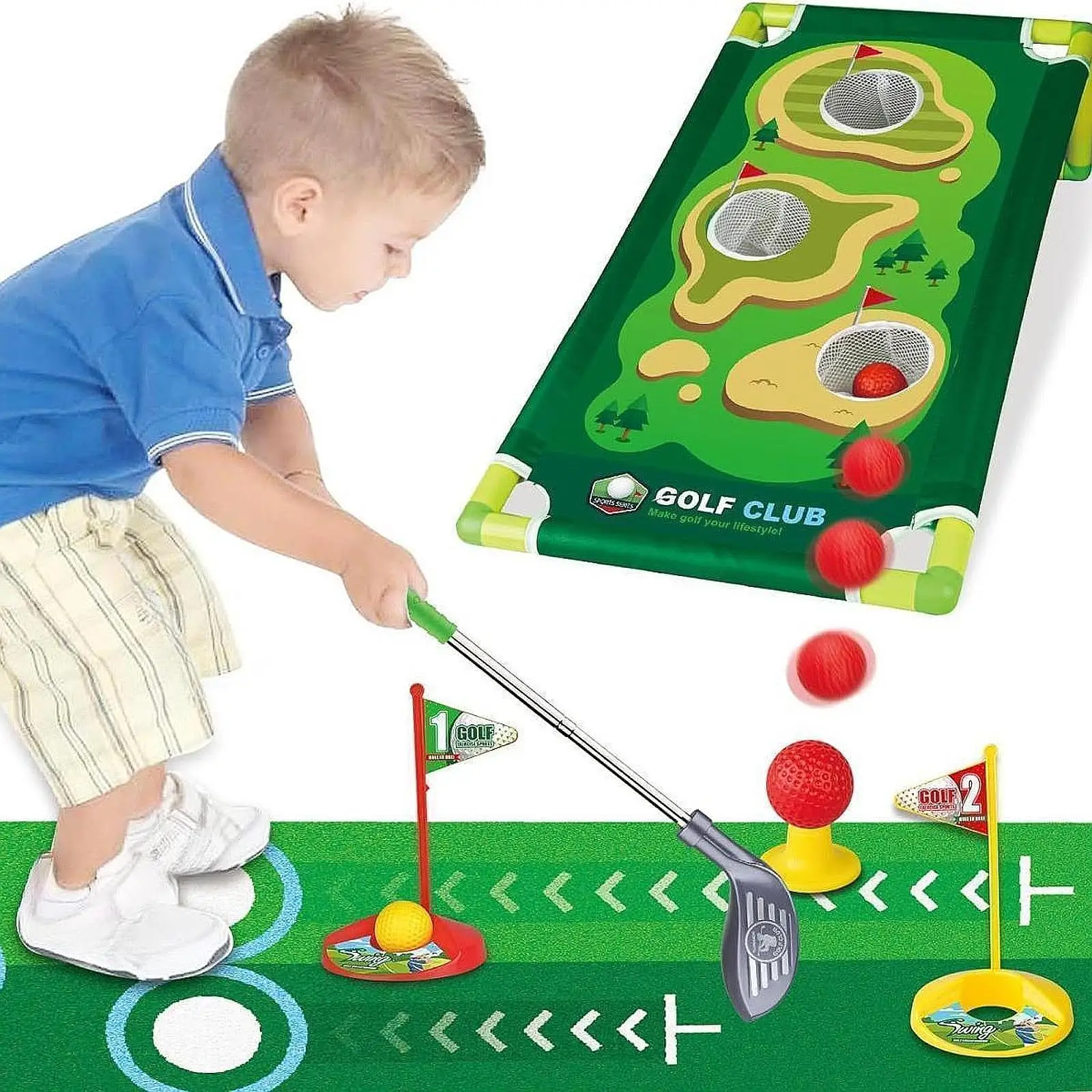 Детские клюшки для гольфа, набор игрушек, садовая игра, забавный уличный домашний мини-гольф, набор для подарка на день рождения, дети 3, 4, 5 лет, мальчики и девочки
Детские клюшки для гольфа, набор игрушек, садовая игра, забавный уличный домашний мини-гольф, набор для подарка на день рождения, дети 3, 4, 5 лет, мальчики и девочки