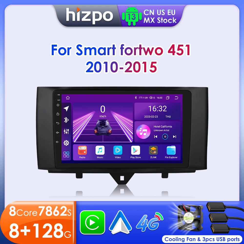 Hizpo Автомобильный радиоприемник для Mercedes Benz Smart Fortwo 451 2010-2015 2din Android 13 Мультимедийный плеер Carplay Авто GPS-навигация RDS
Hizpo Автомобильный радиоприемник для Mercedes Benz Smart Fortwo 451 2010-2015 2din Android 13 Мультимедийный плеер Carplay Авто GPS-навигация RDS