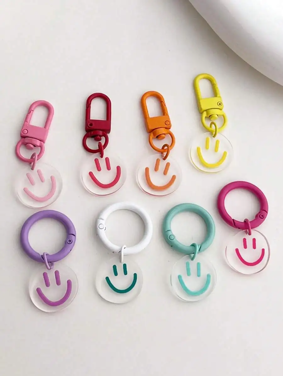 Cute 8pcs Women's Smile Shaped Multicolor Candy Color Car Earphone Keychain, Fashionable Keyring Suitable For Daily Outfit Keych
Cute 8pcs Women's Smile Shaped Multicolor Candy Color Car Earphone Keychain, Fashionable Keyring Suitable For Daily Outfit Keych