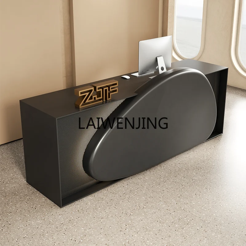 MJY checkout page counter black light luxury beauty salon front desk customization
MJY checkout page counter black light luxury beauty salon front desk customization