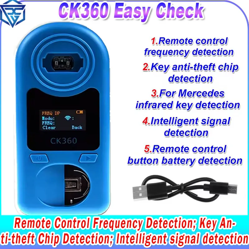 Auto Key Frequency Detector CK360 Easy Check Remote Control Remote Key Tester for Frequency 315Mhz-868Mhz & Key Chip & Battery
Auto Key Frequency Detector CK360 Easy Check Remote Control Remote Key Tester for Frequency 315Mhz-868Mhz & Key Chip & Battery