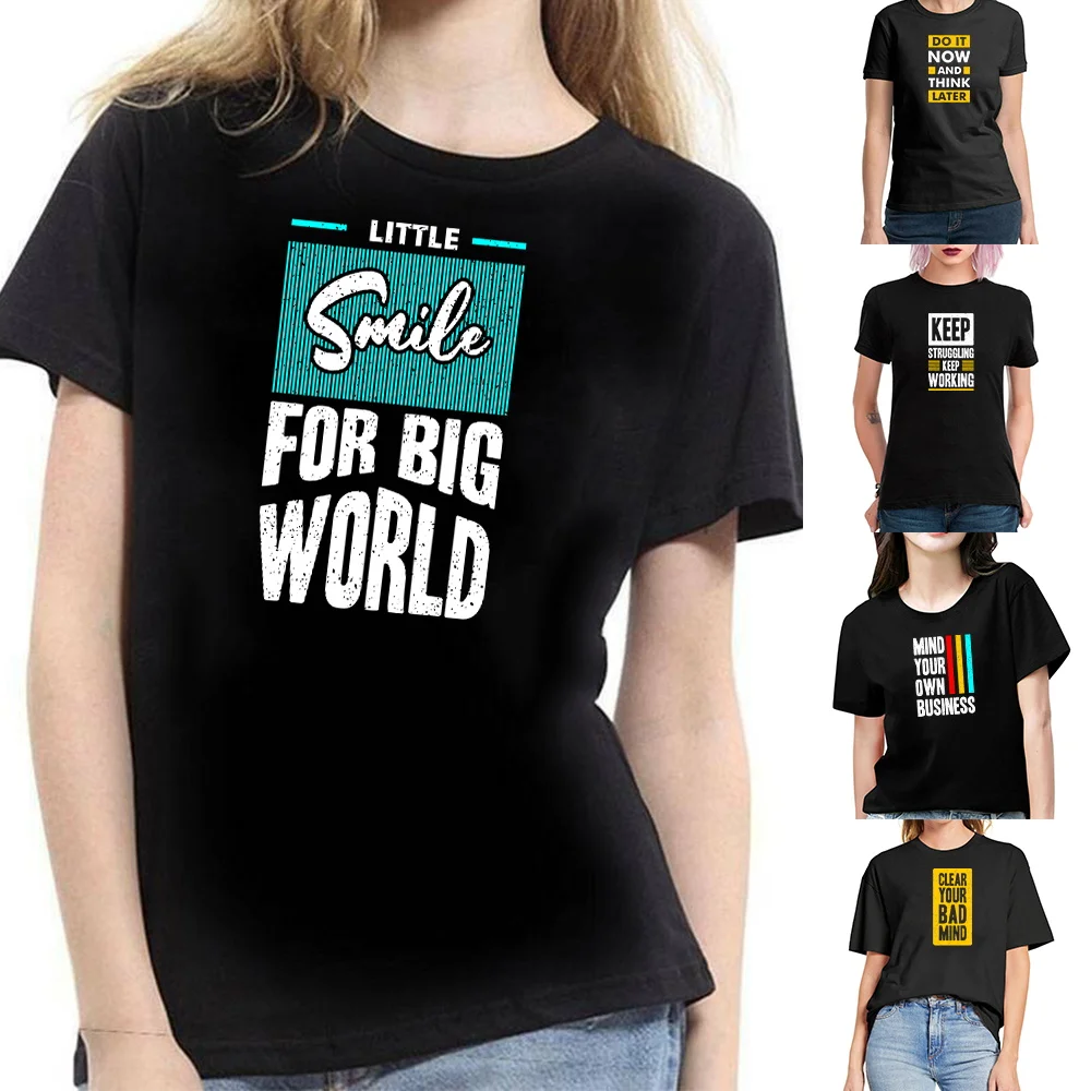 T-shirt Women Phrase Print Ladies Clothing Fashion Tee Trend Female Short Sleeve Clothes T Shirt Top Harajuku Summer Streetwear
T-shirt Women Phrase Print Ladies Clothing Fashion Tee Trend Female Short Sleeve Clothes T Shirt Top Harajuku Summer Streetwear