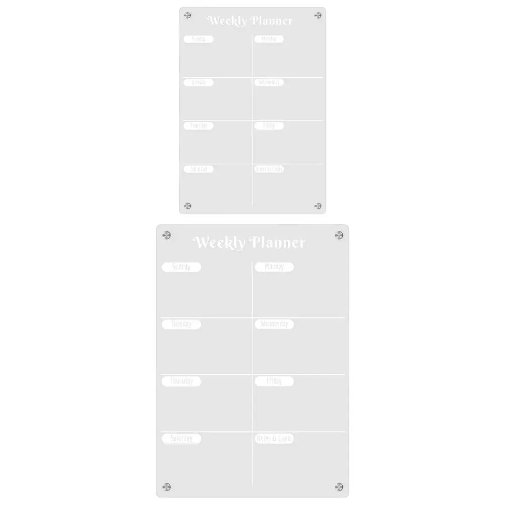 2Pcs Acrylic Magnetic Dry Erase Board for Fridge Weekly Menu Planner Erasable Clear Writing Board Kitchen Supplies
2Pcs Acrylic Magnetic Dry Erase Board for Fridge Weekly Menu Planner Erasable Clear Writing Board Kitchen Supplies