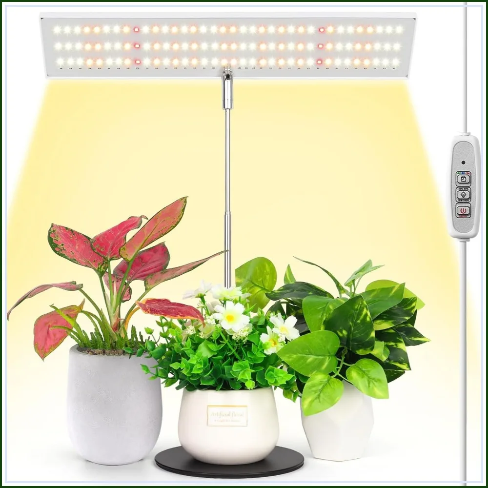 Full Spectrum LED Grow Light for Indoor Plants, Height Adjustable with Auto On/Off Timer 4H/8H/12H, 4 Dimmable Brightness, Ideal for Home Desk Plant Lighting
Full Spectrum LED Grow Light for Indoor Plants, Height Adjustable with Auto On/Off Timer 4H/8H/12H, 4 Dimmable Brightness, Ideal for Home Desk Plant Lighting