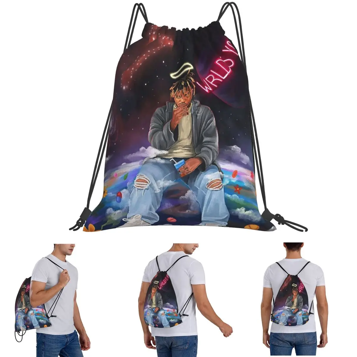 Уличные рюкзаки Juice Wrld, многофункциональные карманные спортивные сумки на шнурке, сумки для книг для мужчин и женщин, школьные
Уличные рюкзаки Juice Wrld, многофункциональные карманные спортивные сумки на шнурке, сумки для книг для мужчин и женщин, школьные