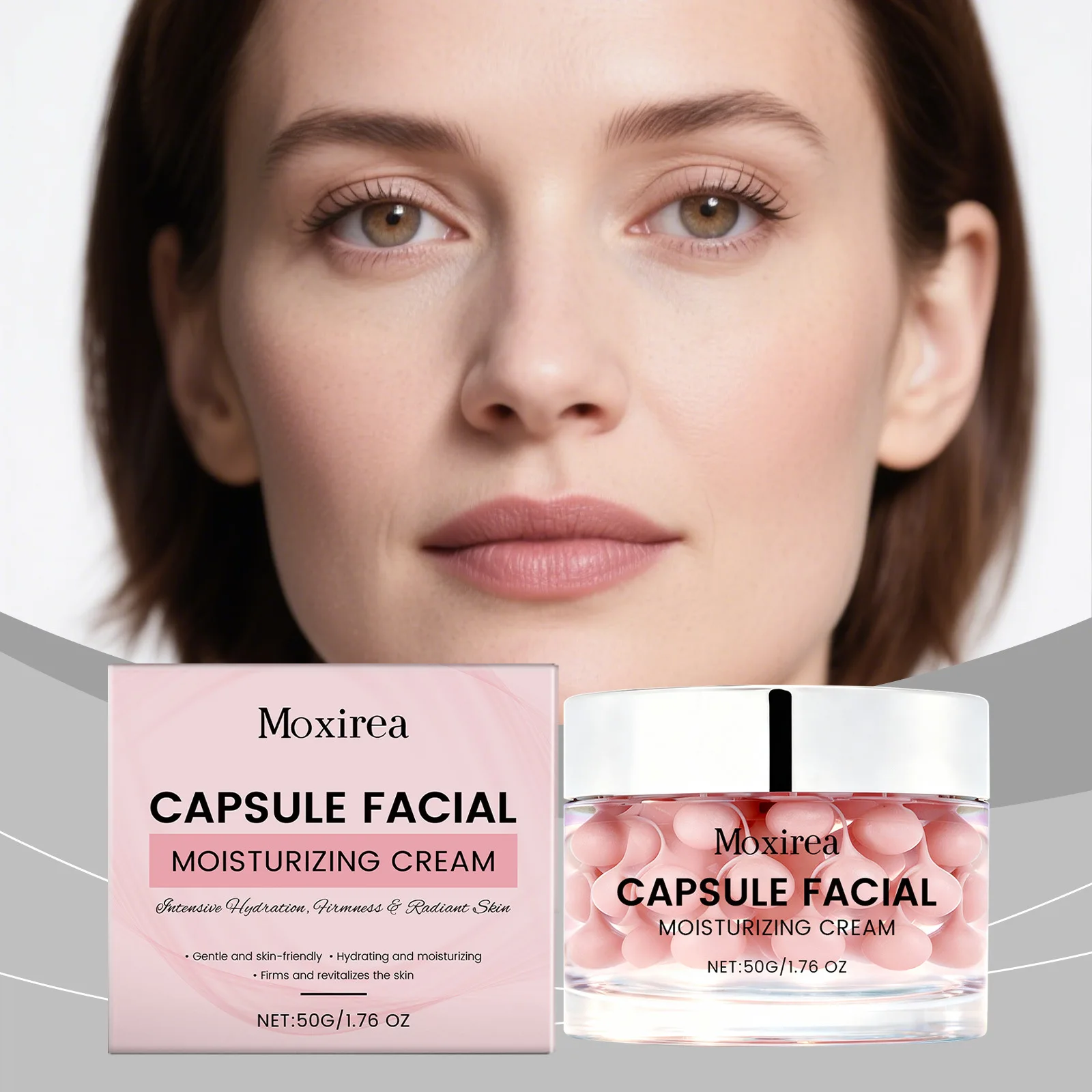 Pink Capsule Facial Moisturizing Cream with Hyaluronic Acid Deep Hydrating Moisturizing Skin-friendly Plump Nourished Skin Care
Pink Capsule Facial Moisturizing Cream with Hyaluronic Acid Deep Hydrating Moisturizing Skin-friendly Plump Nourished Skin Care