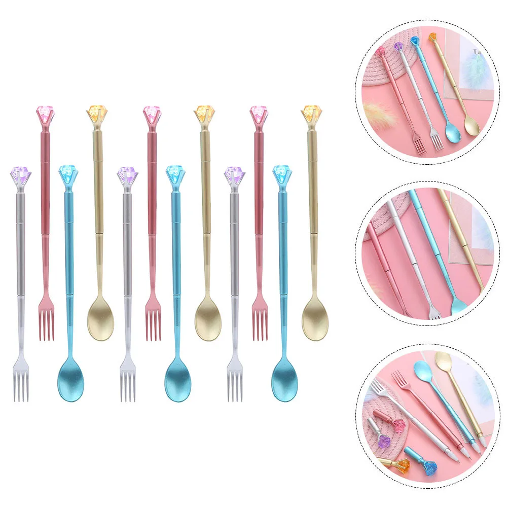 12 шт., гелевая ручка в форме вилки и ложки, креативные канцелярские принадлежности для письма, многофункциональные офисные школьные принадлежности, портативные ручки 
12 шт., гелевая ручка в форме вилки и ложки, креативные канцелярские принадлежности для письма, многофункциональные офисные школьные принадлежности, портативные ручки
