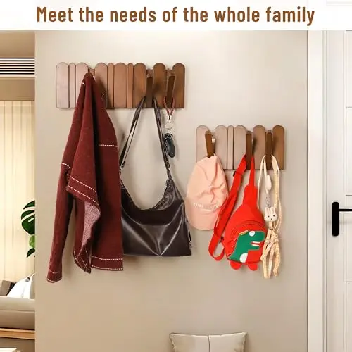 Modern Wooden Wall-Mounted Coat Rack With 6 Retractable Hooks For Hallway, Entryway, Bathroom And Bedroom Use
Modern Wooden Wall-Mounted Coat Rack With 6 Retractable Hooks For Hallway, Entryway, Bathroom And Bedroom Use