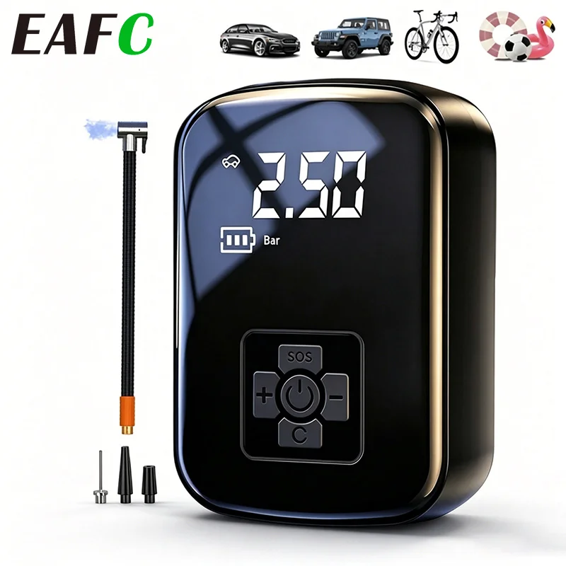 EAFC 150PSI Car Air Pump Wireless/WiredMulti-functional, Suitable for Inflating Motorcycles Bicycles Boats Balls and Tires
EAFC 150PSI Car Air Pump Wireless/WiredMulti-functional, Suitable for Inflating Motorcycles Bicycles Boats Balls and Tires