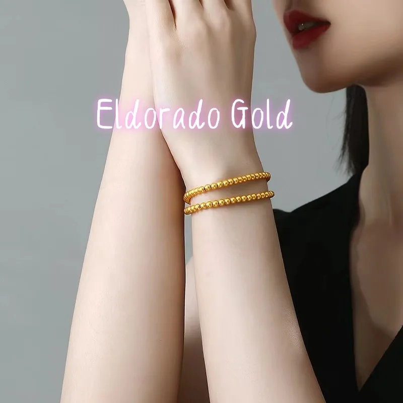 Eldorado Gold 5mm999 24K real gold Bead bracelet Double elastic rope string ancient transfer bead bracelet retro women's first a
Eldorado Gold 5mm999 24K real gold Bead bracelet Double elastic rope string ancient transfer bead bracelet retro women's first a