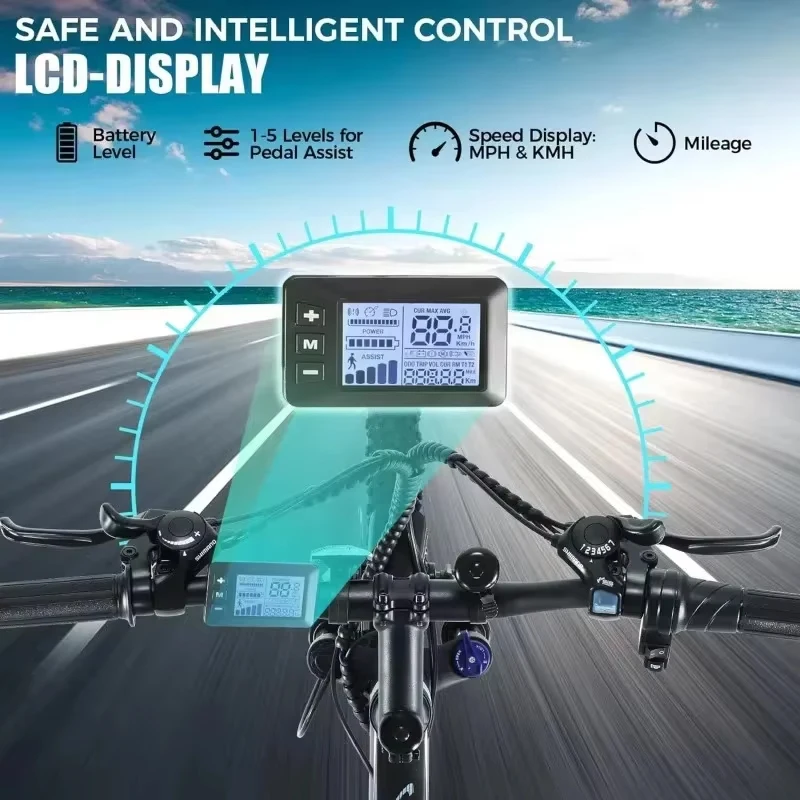 26 inch adult electric mountain bike sunny commuter e-bike LCD screen 21 speed
26 inch adult electric mountain bike sunny commuter e-bike LCD screen 21 speed