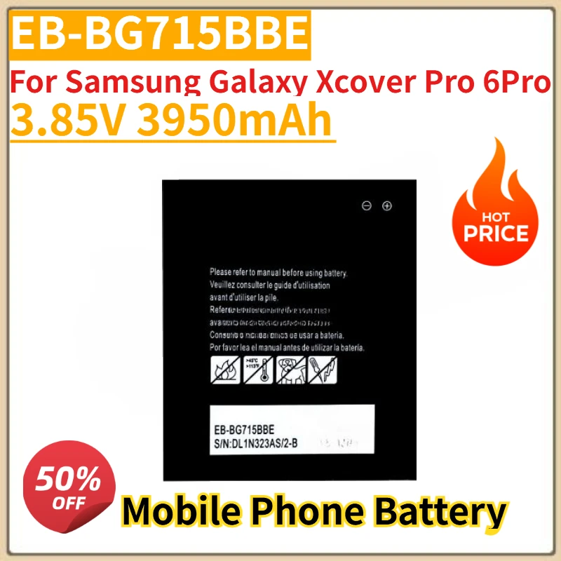 Высококачественный новый аккумулятор для мобильного телефона EB-BG715BBE 3,85 В 3950 мАч для Samsung Galaxy Xcover Pro 6Pro, сменный аккумулятор
Высококачественный новый аккумулятор для мобильного телефона EB-BG715BBE 3,85 В 3950 мАч для Samsung Galaxy Xcover Pro 6Pro, сменный аккумулятор