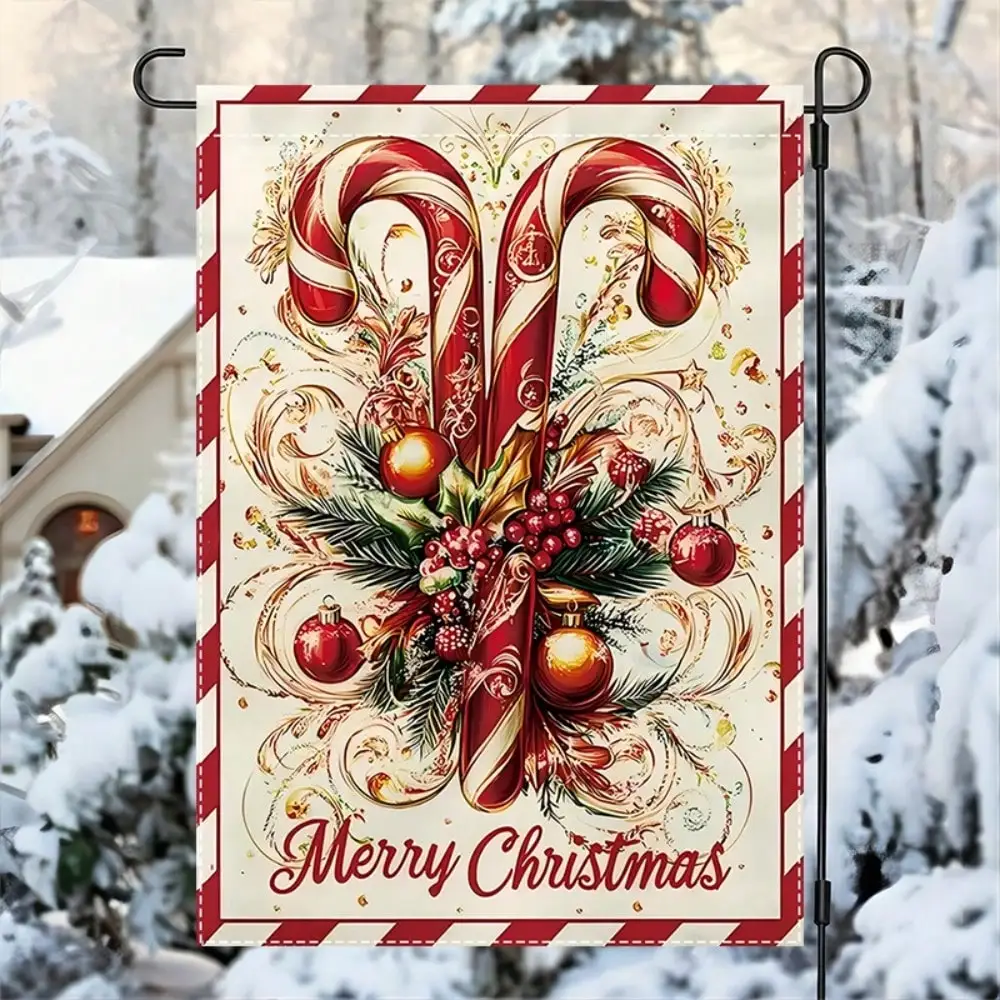 1pc 2D Flat Merry Christmas Garden Flag, Double Sided Polyester Candy Cane Holly Design, Waterproof Burlap Patio Porch Decor
1pc 2D Flat Merry Christmas Garden Flag, Double Sided Polyester Candy Cane Holly Design, Waterproof Burlap Patio Porch Decor