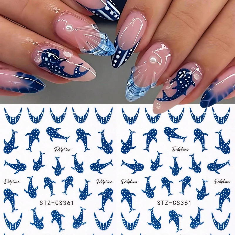 2Pcs Cute Cartoon Blue Whale Nail Stickers, Ocean Dolphin Wave Line Y2K Nail Art Decals for Spring Summer
2Pcs Cute Cartoon Blue Whale Nail Stickers, Ocean Dolphin Wave Line Y2K Nail Art Decals for Spring Summer