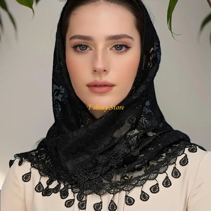 N58F Religious Veils for Formal Occasion Elegant Mass Head Scarf Wedding Veils for Women Catholic Church Mantilla Bridal Shawl
N58F Religious Veils for Formal Occasion Elegant Mass Head Scarf Wedding Veils for Women Catholic Church Mantilla Bridal Shawl