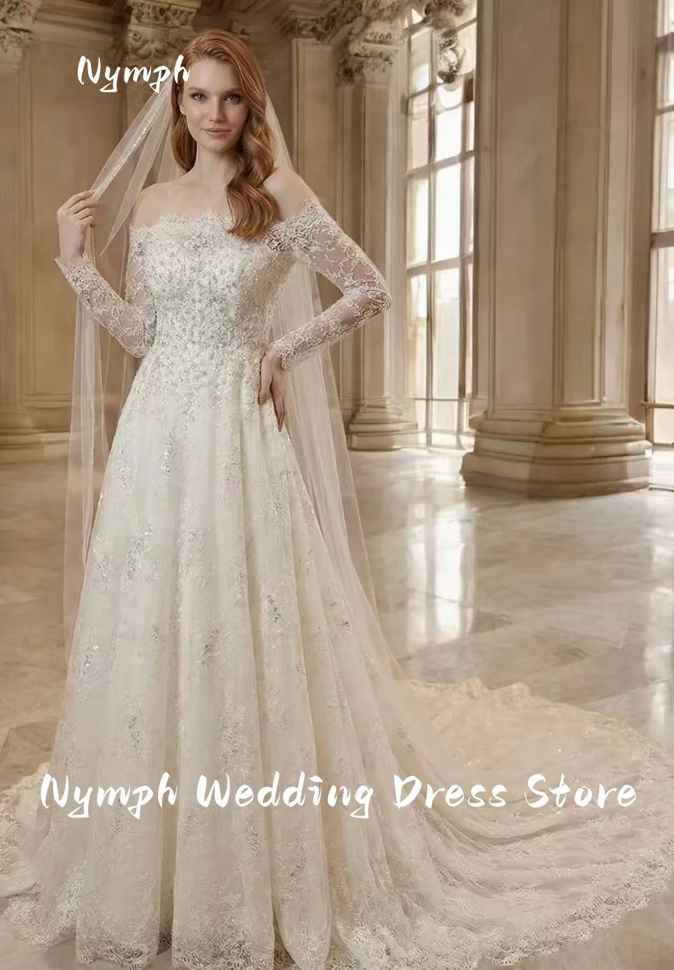 Customzied Luxury Lace Boat neck beading appliques Wedding Dress eleghant bridal gown long sleeves Vestidos De Novia
Customzied Luxury Lace Boat neck beading appliques Wedding Dress eleghant bridal gown long sleeves Vestidos De Novia
