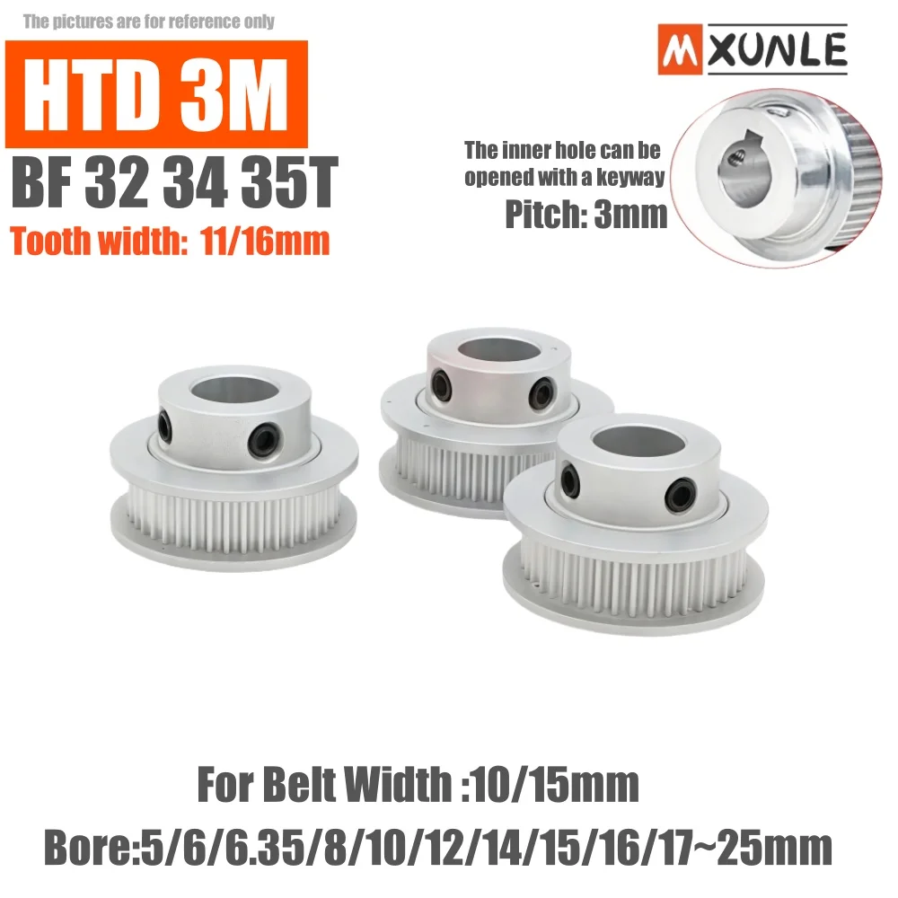 HTD 3M BF Type 32 34 35Teeth Timing Pulley 3M Synchronous Wheel For Belt Width 10/15mm HTD3M Timing Belt,Bore 4/5/6/6.35/8~19mm
HTD 3M BF Type 32 34 35Teeth Timing Pulley 3M Synchronous Wheel For Belt Width 10/15mm HTD3M Timing Belt,Bore 4/5/6/6.35/8~19mm