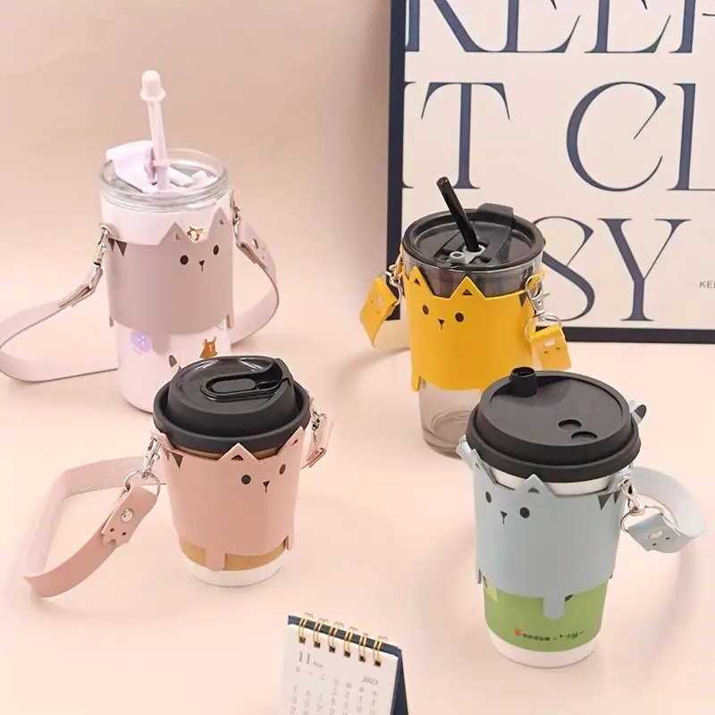 Creative Cup Sleeve Cute Cat PU Leather Anti Scald Coffee Cup Cover Children's Handheld Insulation Water Bottle Covers
Creative Cup Sleeve Cute Cat PU Leather Anti Scald Coffee Cup Cover Children's Handheld Insulation Water Bottle Covers
