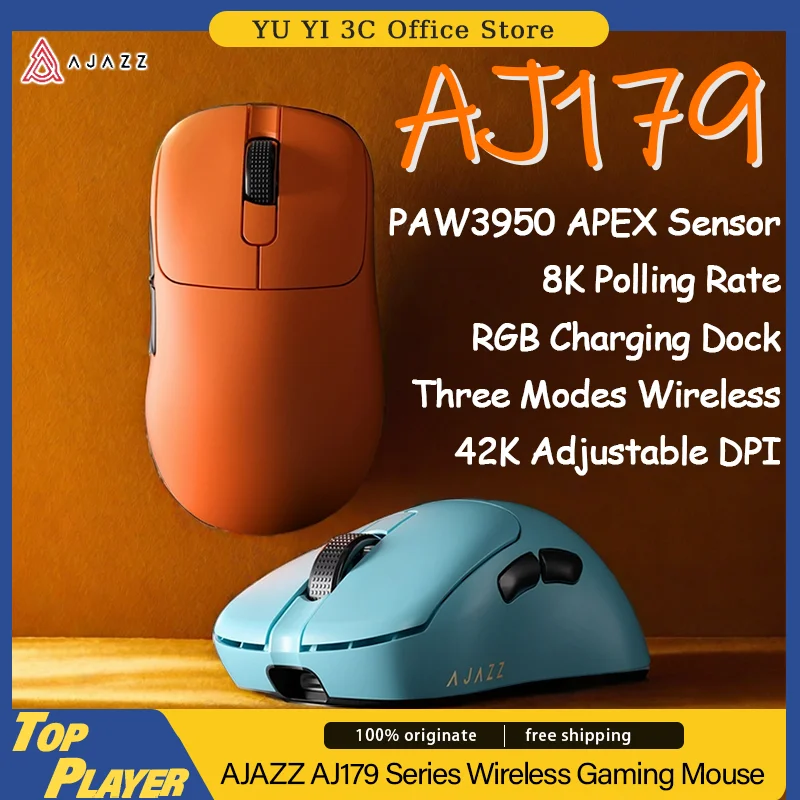 AJAZZ AJ179 APEX игровая мышь PAW3950 8K Частота опроса 2,4g BT три режима Беспроводная легкая 750IPS Регулируемая DPI игровая мышь
AJAZZ AJ179 APEX игровая мышь PAW3950 8K Частота опроса 2,4g BT три режима Беспроводная легкая 750IPS Регулируемая DPI игровая мышь