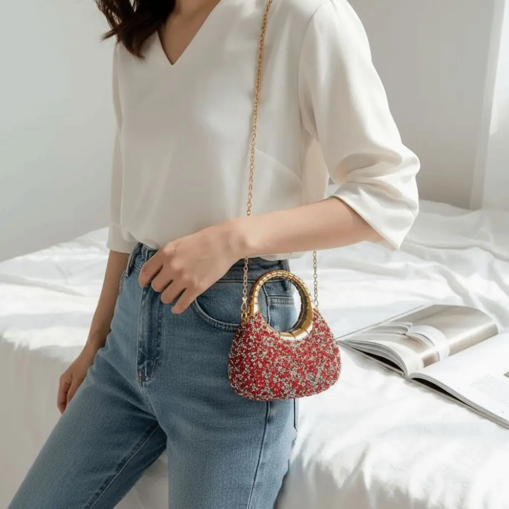Crystal Embellished Crescent Evening Clutch Geometric Pattern Detachable Chain Rhinestone Box Purse Hardbody Frame
Crystal Embellished Crescent Evening Clutch Geometric Pattern Detachable Chain Rhinestone Box Purse Hardbody Frame