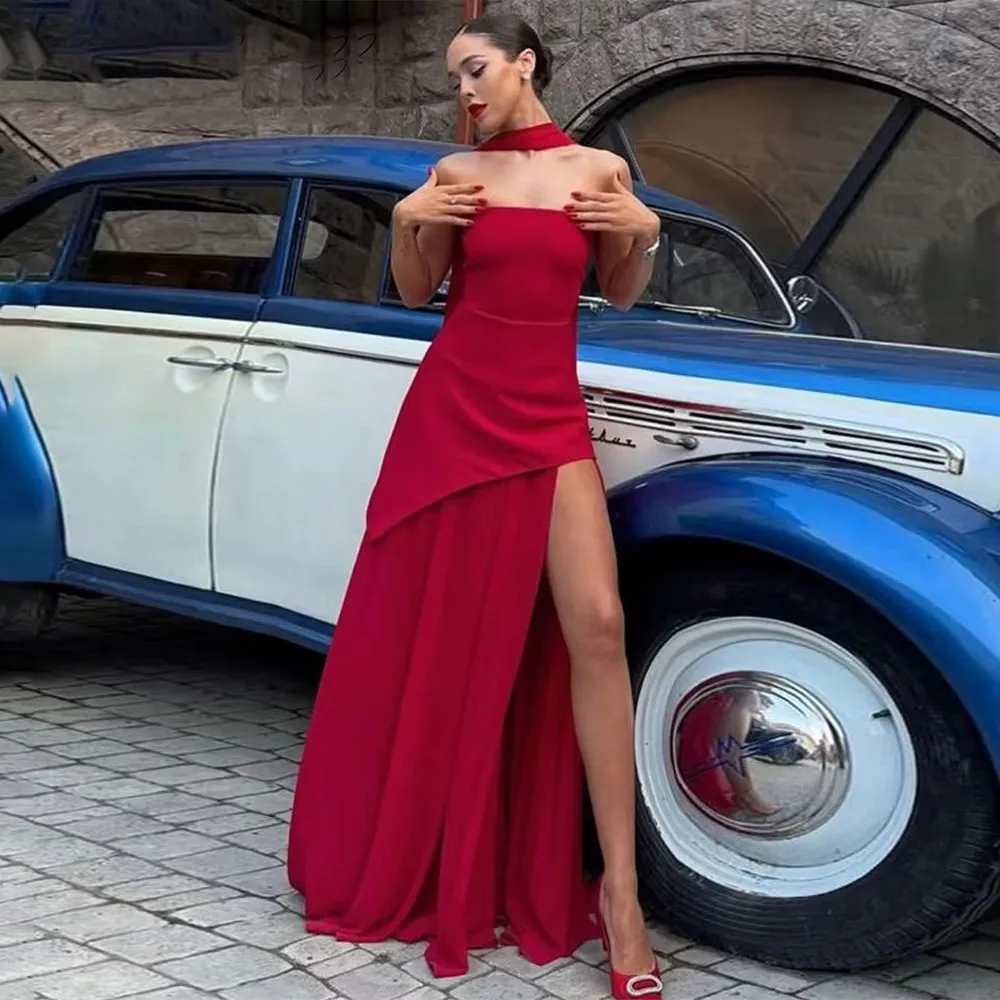 Formal Evening Dresses Side Split Women Strapless Elegant Floor Length Prom Gowns Evening Party Wedding Guest Dress Customized
Formal Evening Dresses Side Split Women Strapless Elegant Floor Length Prom Gowns Evening Party Wedding Guest Dress Customized