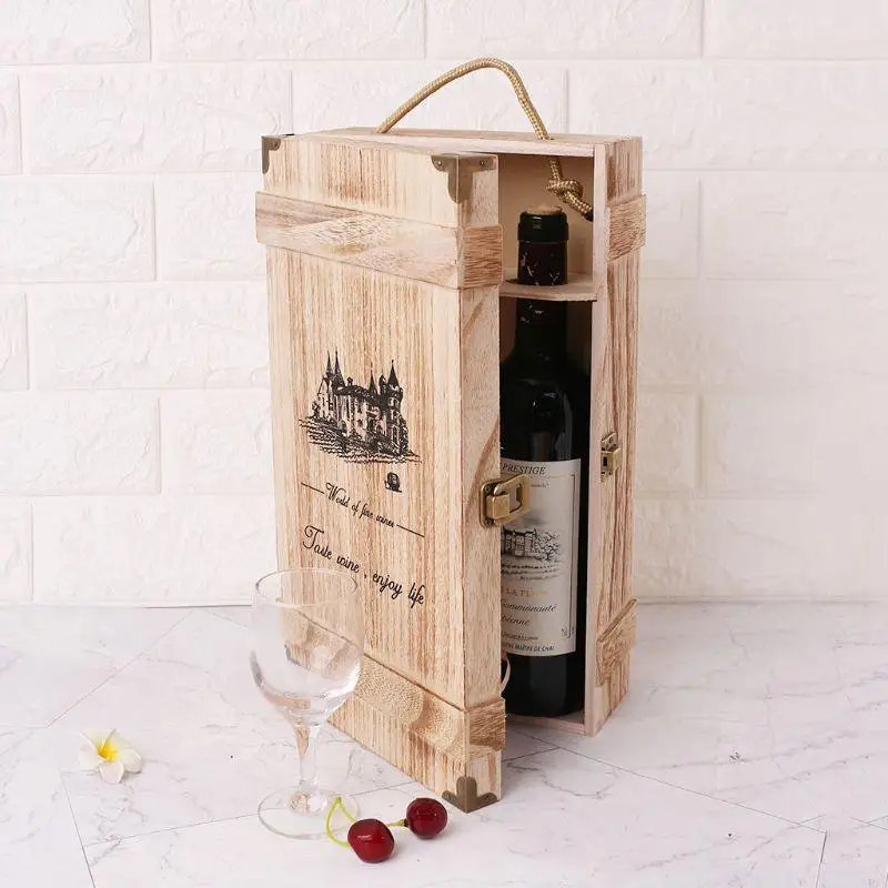 55KF Vintage 2 Red Wine Bottle Box for Carrier Crate for Case Storage Carrying D
55KF Vintage 2 Red Wine Bottle Box for Carrier Crate for Case Storage Carrying D