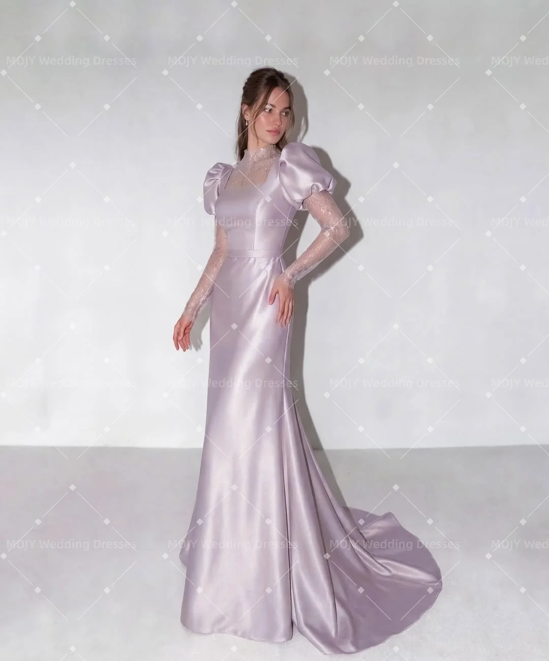 Mojy Customized Purple Elegant Casual Lace Ruched Mermaid High Collar Evening Dresses for Woman Floor-Length 2026
Mojy Customized Purple Elegant Casual Lace Ruched Mermaid High Collar Evening Dresses for Woman Floor-Length 2026