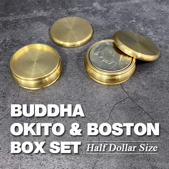 Buddha Okito & Boston Box Set Half Dollar Size Coin Magic Trick Close up Magic Coin Penetrate Magia Magicians Prop Accessory
Buddha Okito & Boston Box Set Half Dollar Size Coin Magic Trick Close up Magic Coin Penetrate Magia Magicians Prop Accessory