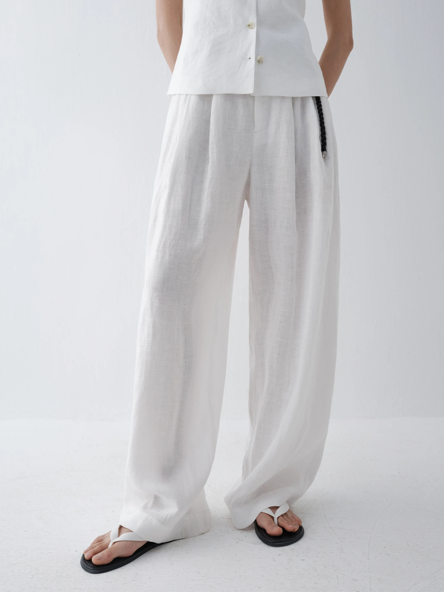Haverice Restaurant Han Hanflax Wide Leg Pants Style Casual mid Low Waist Straight Tube Pants for Ladies Summer Season
Haverice Restaurant Han Hanflax Wide Leg Pants Style Casual mid Low Waist Straight Tube Pants for Ladies Summer Season