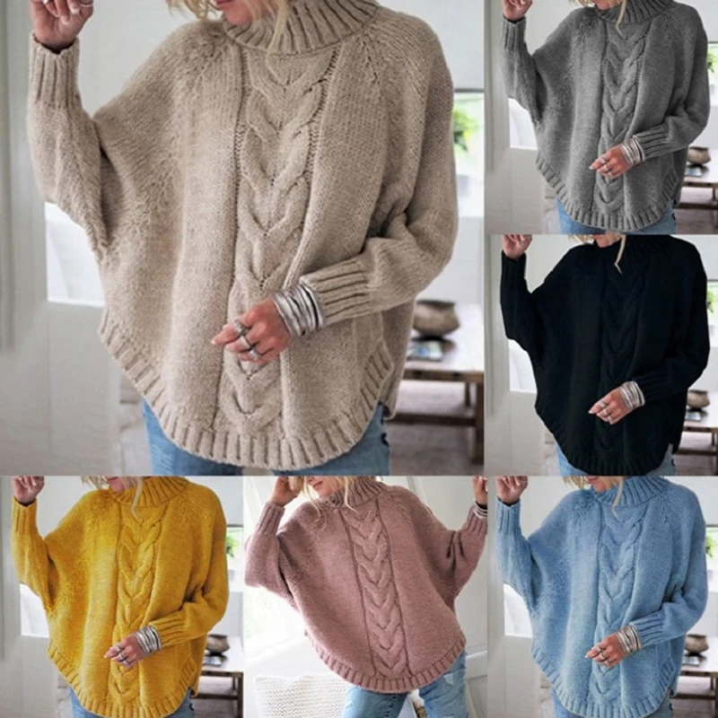 Vintage Cape Coat Autumn Winter Warm Batwing Sleeve Cape Coat Women Turtleneck Knit Sweater Poncho Coat
Vintage Cape Coat Autumn Winter Warm Batwing Sleeve Cape Coat Women Turtleneck Knit Sweater Poncho Coat