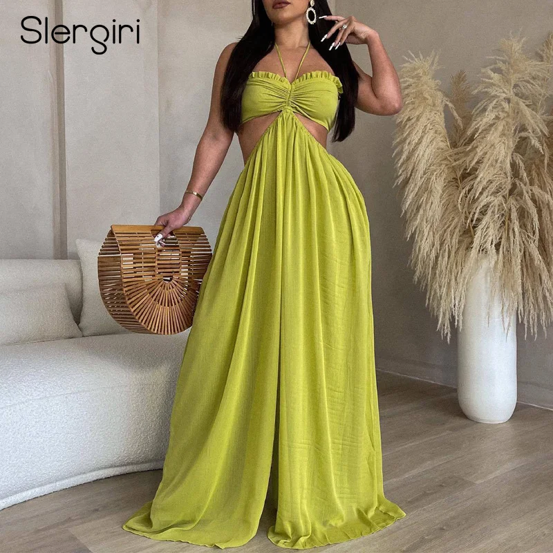Slergiri Women's Sexy Tie Backless Chiffon Jumpsuit Beach Vacation Streetwear Oversize Wide Leg Jumpsuits Club Party Outfits
Slergiri Women's Sexy Tie Backless Chiffon Jumpsuit Beach Vacation Streetwear Oversize Wide Leg Jumpsuits Club Party Outfits