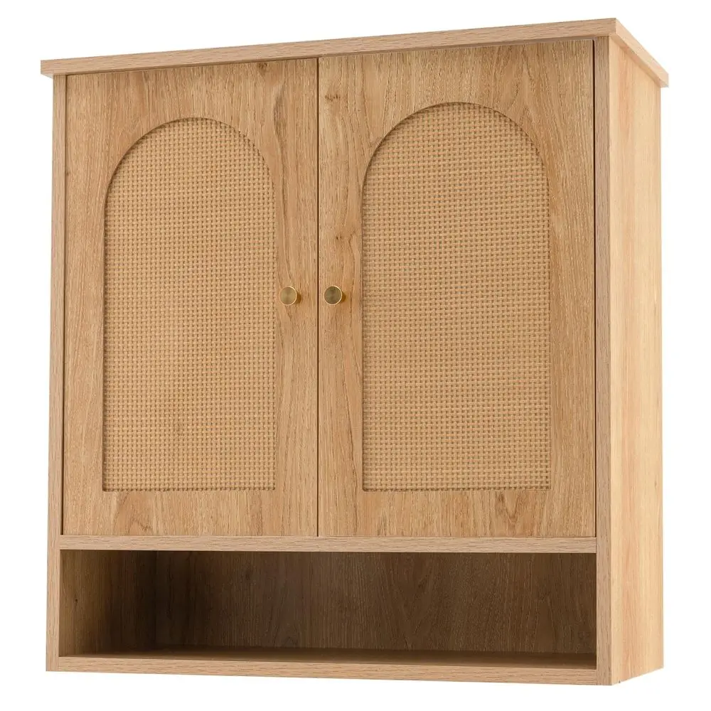 Medicine Cabinet, Bathroom Wall Cabinet with 2 Rattan Doors, Open Shelf, Heavy Duty Bathroom Cabinet, Cupboard for Kitchen, Livi
Medicine Cabinet, Bathroom Wall Cabinet with 2 Rattan Doors, Open Shelf, Heavy Duty Bathroom Cabinet, Cupboard for Kitchen, Livi