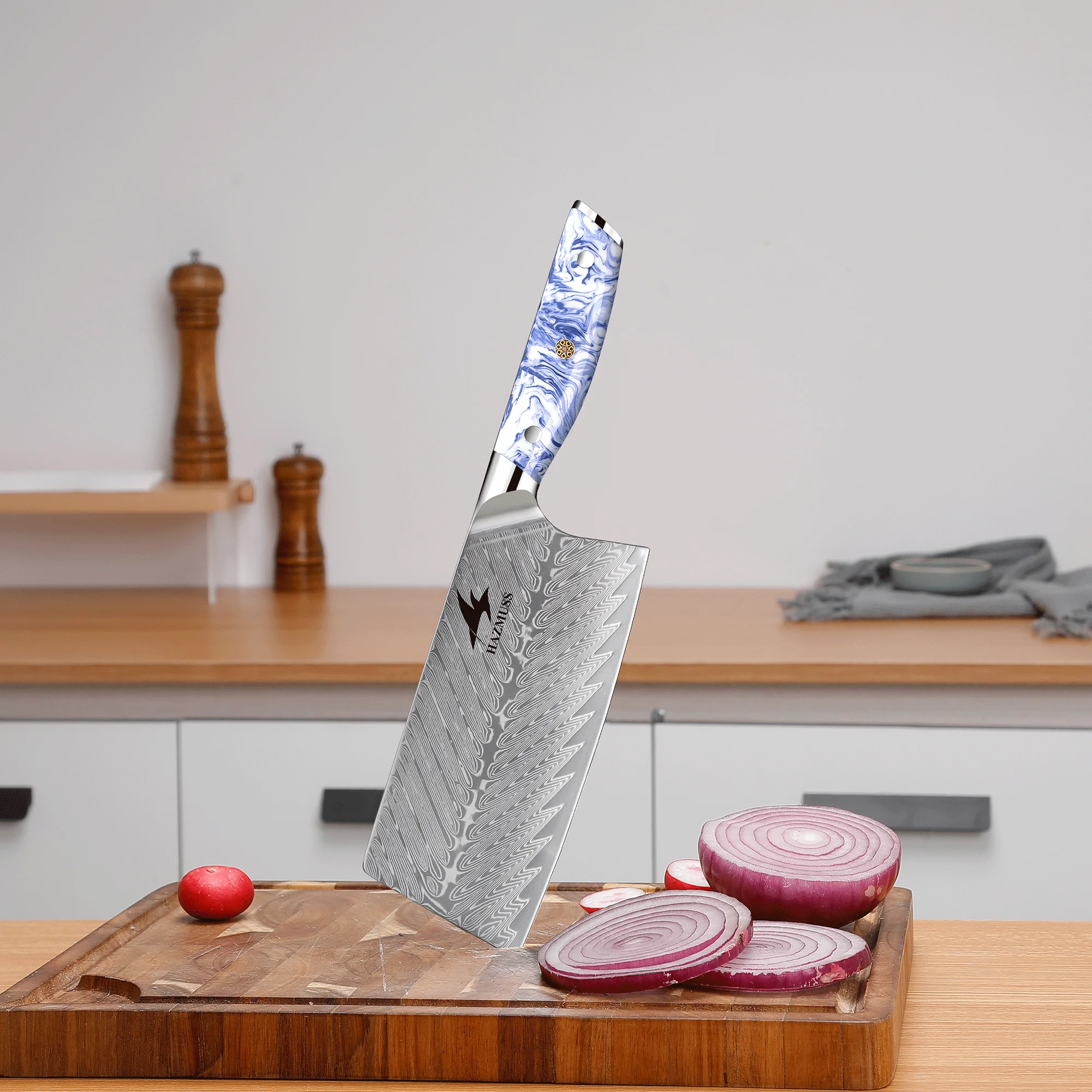 7 Inch Heavy Duty Chinese Cleaver Damascus Steel VG10 Core Long Lasting Sharpness Ergonomic Handle Great Kitchen Gift Choice
7 Inch Heavy Duty Chinese Cleaver Damascus Steel VG10 Core Long Lasting Sharpness Ergonomic Handle Great Kitchen Gift Choice