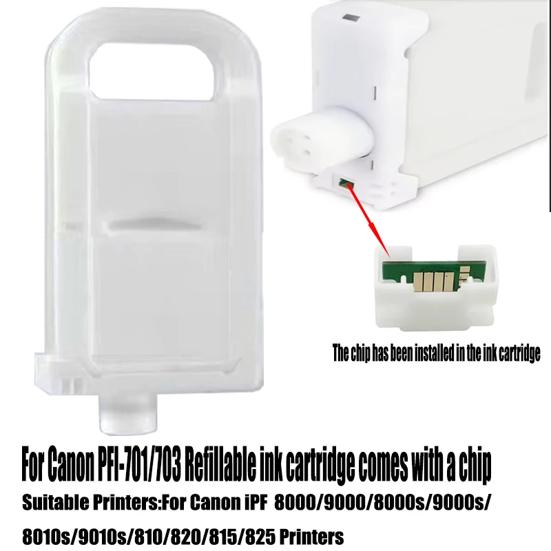 700ML PFI-701 PFI-703 Refill Ink Cartridge For Canon iPF 8000 9000 8010S 9010S 825
700ML PFI-701 PFI-703 Refill Ink Cartridge For Canon iPF 8000 9000 8010S 9010S 825