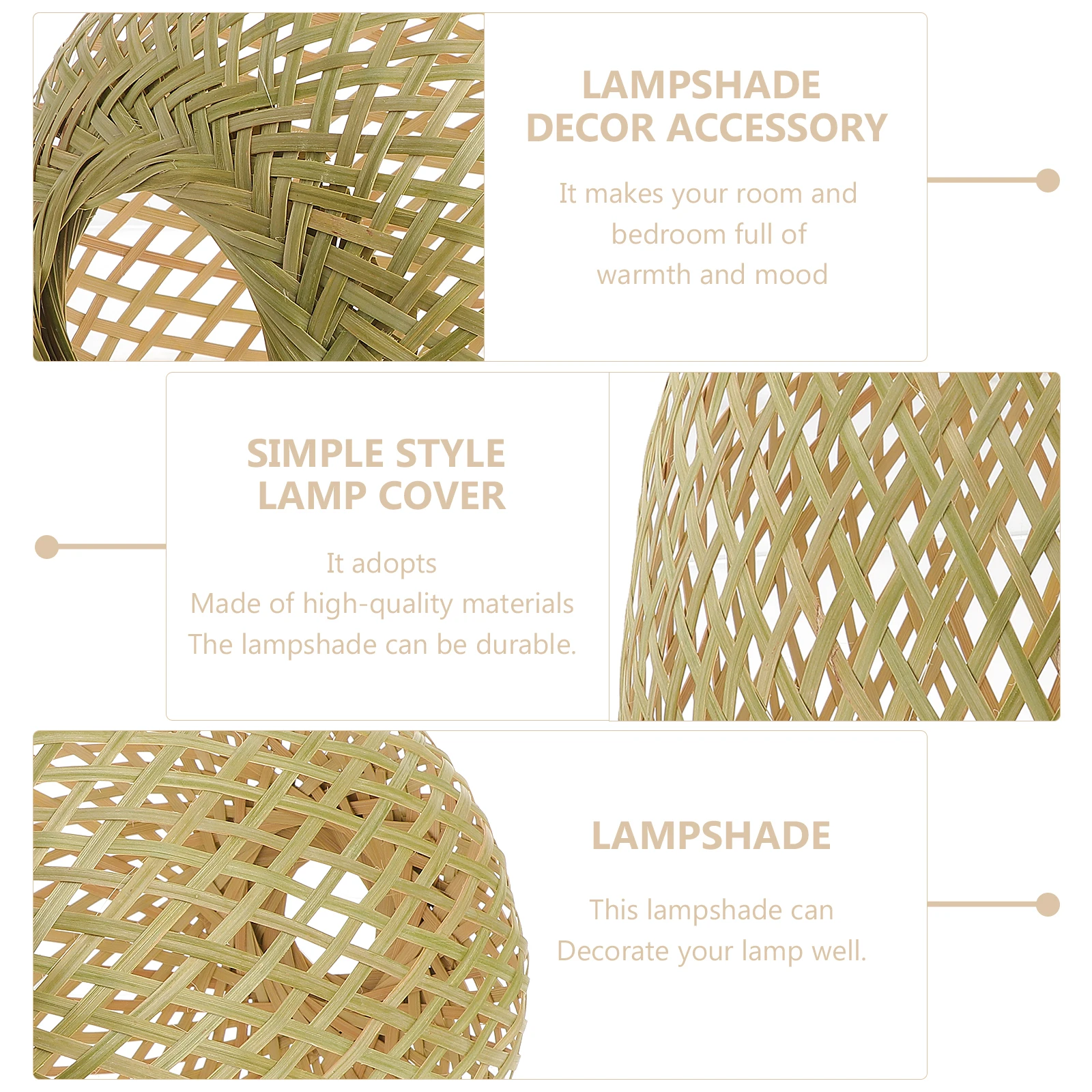Bamboo Woven Lampshade H made Rattan Basket Style Cover Khaki om Simple Indoor Hanging Light Decor Accessory
Bamboo Woven Lampshade H made Rattan Basket Style Cover Khaki om Simple Indoor Hanging Light Decor Accessory
